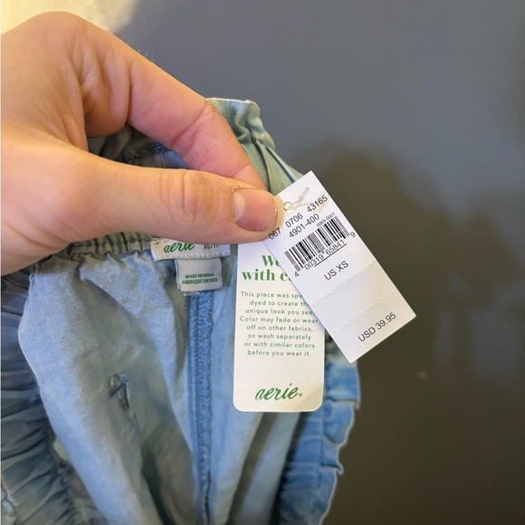 Aerie Light Blur Chambray Paperbag Shorts Size XS - Picture 5 of 5